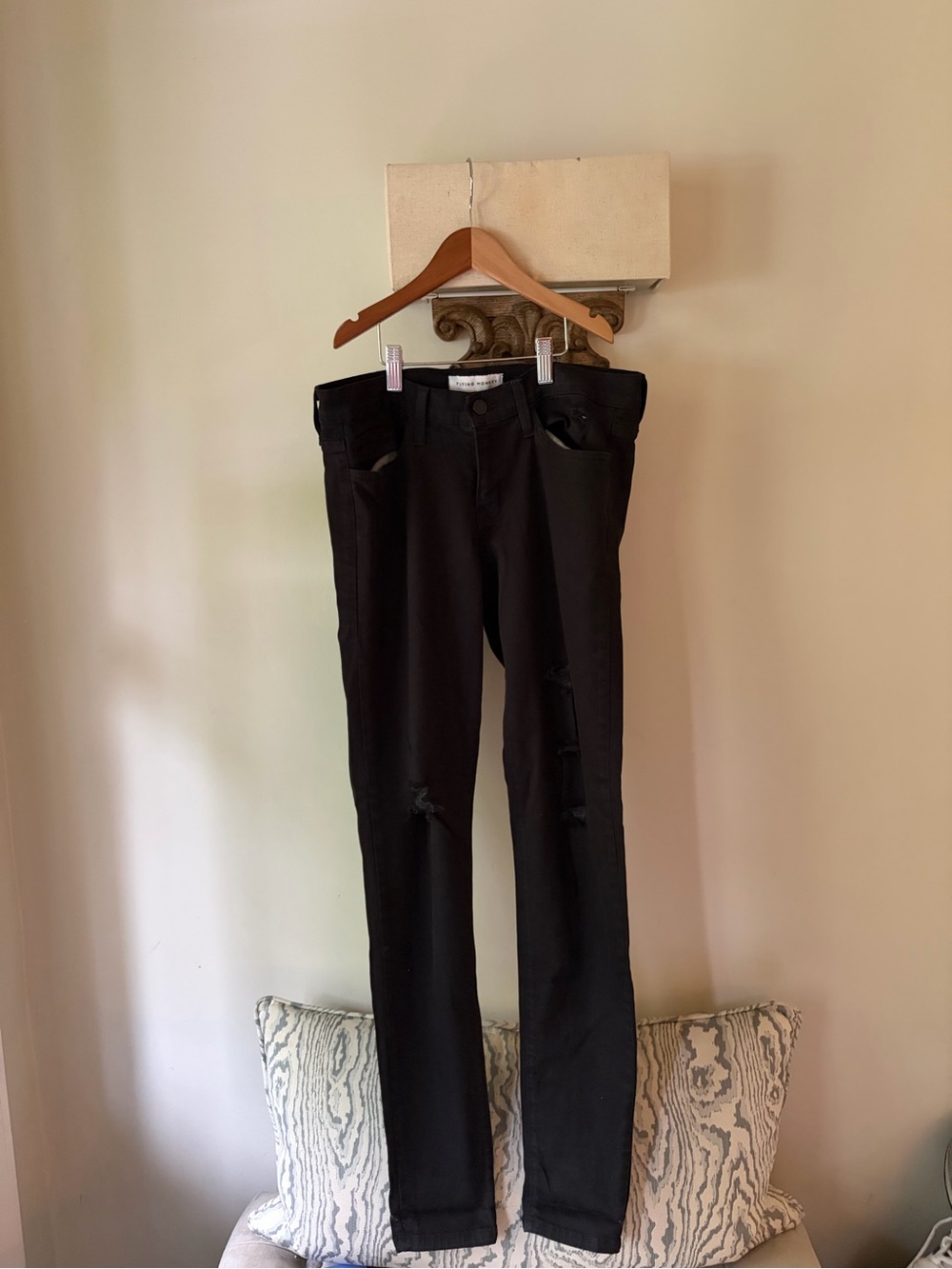 Women’s Flying Monkey Black Skinny Distressed Jeans